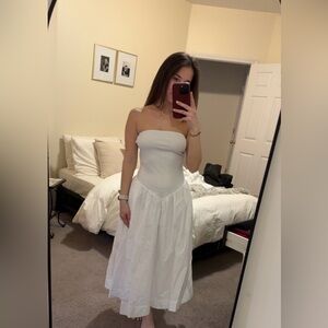 a new day White Strapless Midi Dress